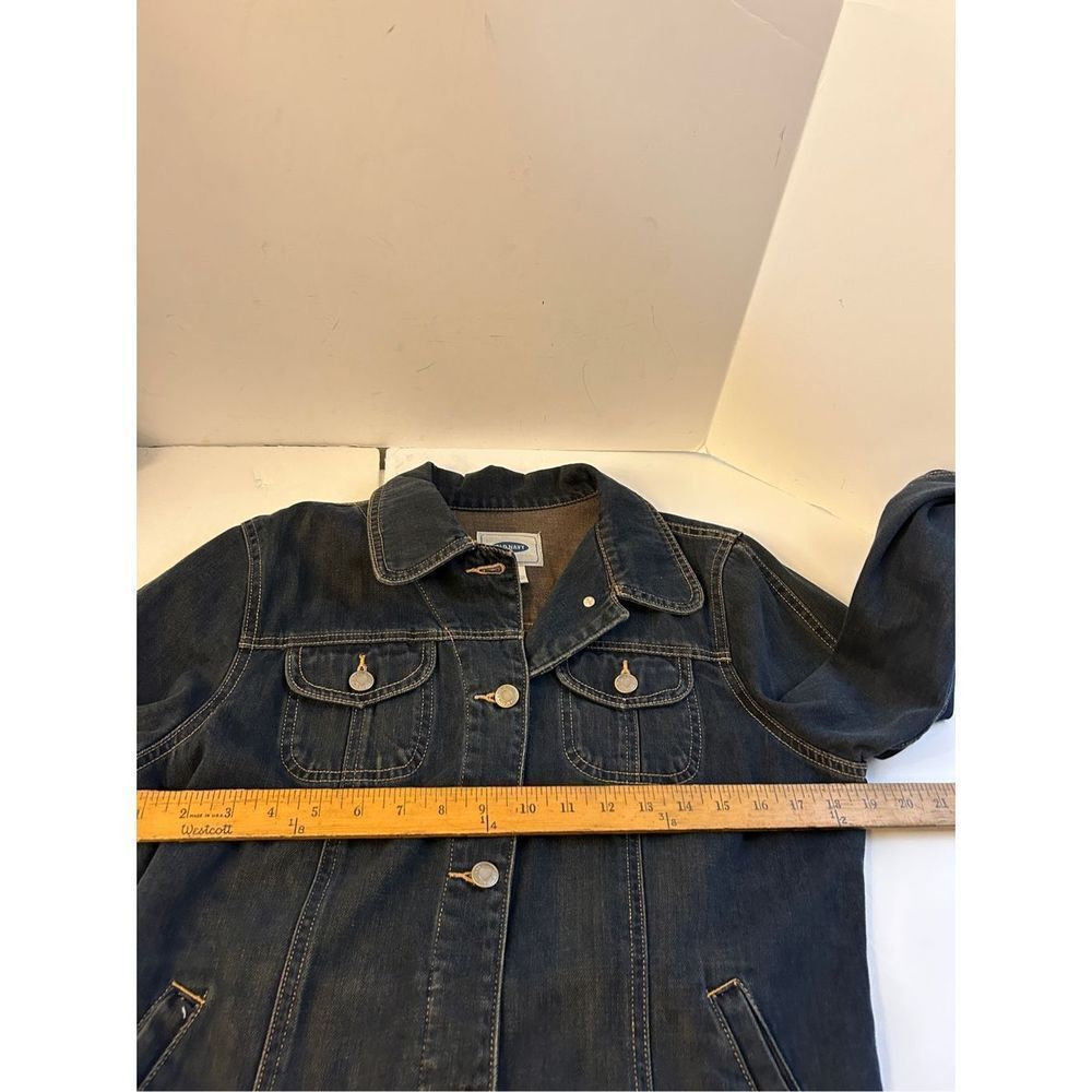 Old navy jean denim jacket womens large‎ hand painted Asian symbol rn#54023 - Picture 5 of 6